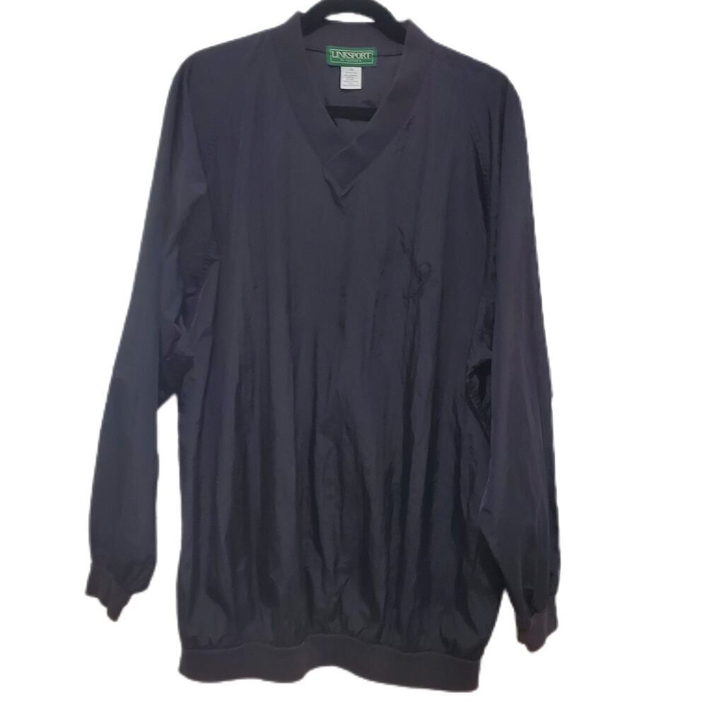 Vintage‎ Link Sport V Neck Golf Athletic Pullover Windbreaker Jacket Men's XXL